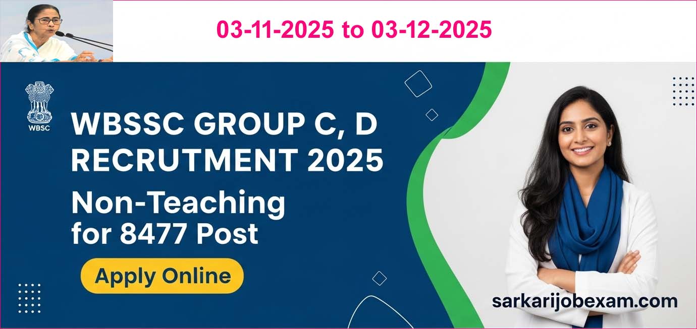 WBSSC Group C and D recruitment 2025 Apply Online
