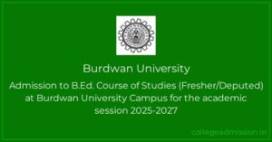 Burdwan University's Distance 2nd Phase Merit List