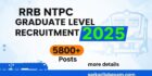 RRB NTPC Graduate Level Recruitment 2025 Notification Out for 5800 Post Apply Online