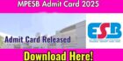 MPESB PSTST Admit Card 2025 Link, Exam Date, MP Primary Teacher Hall Ticket