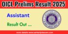 Oriental Insurance OICL Assistant Result 2025 Link, Roll No Wise List