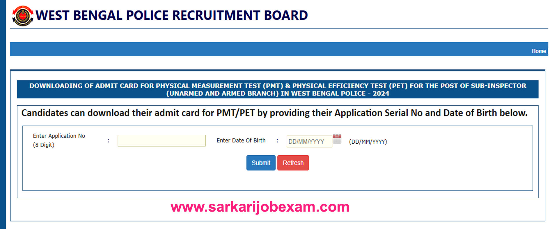 WB Police Admit Card Download