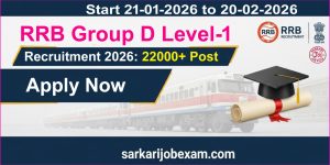 RRB Group D Recruitment 2026 Notification outfor 22000+ Post Apply Online