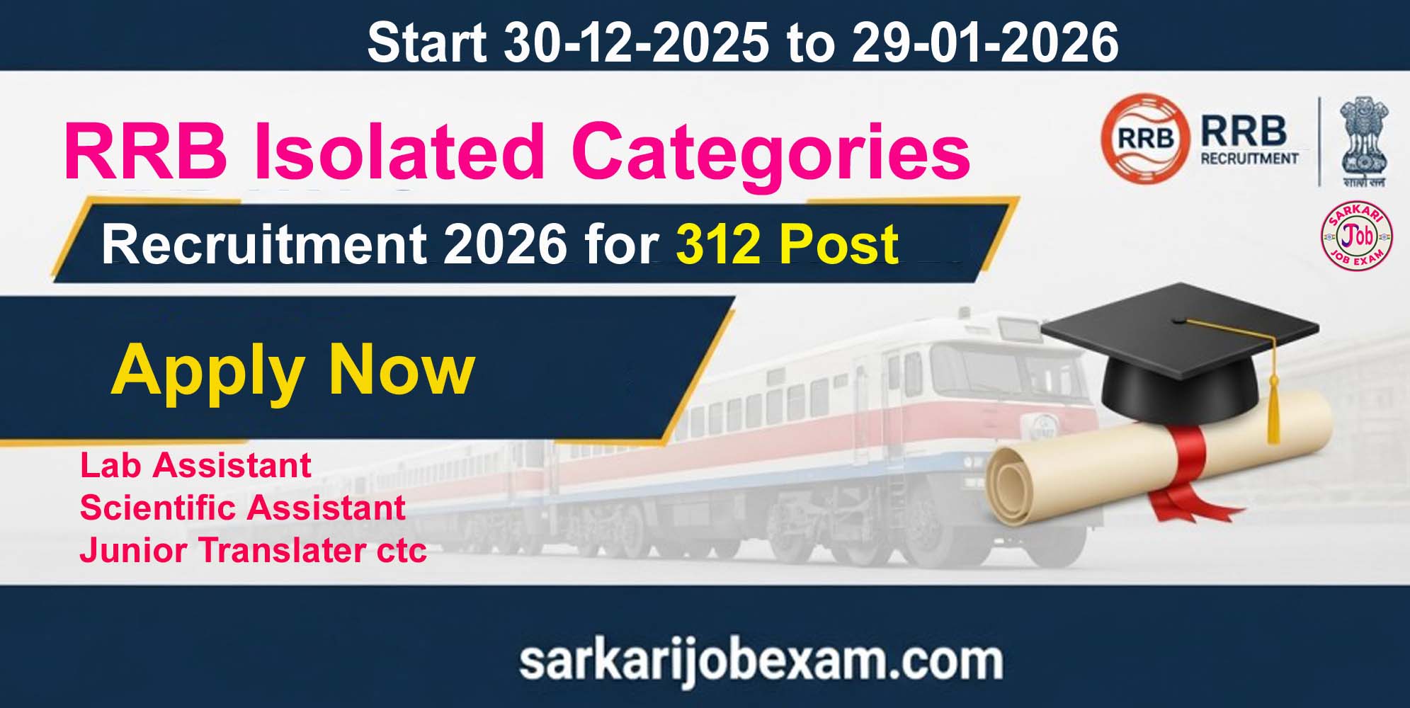 RRB Isolated Categories Recruitment 2026